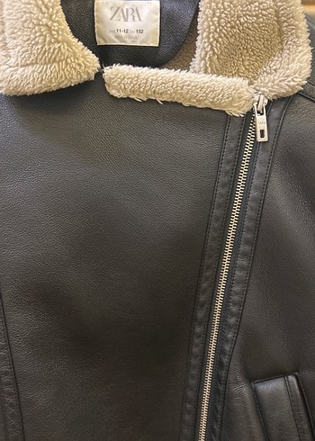 Kürklü Kahverengi Deri Kadın Ceket - Görsel 3