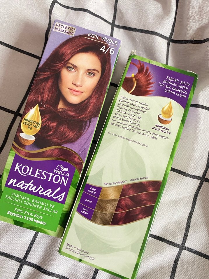 İki adet  Wella Koleston Naturals Saç Boyası 4/6 Kızılviole - Görsel 2