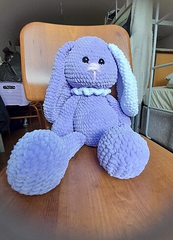 Beden Amigurumi el emeği tavşan (mor)