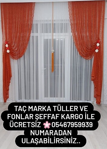 Taç Marka Tüller ve FONLAR ŞEFFAF Kargo ile ücretsiz