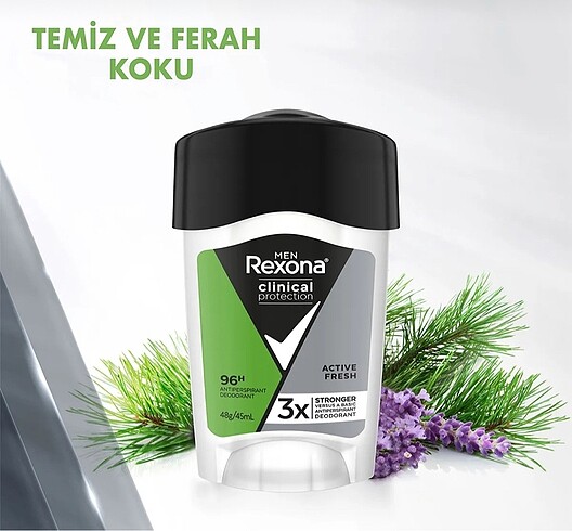 REXONA MEN CLİNİCAL PROTECTİON ERKEK STİCK DEDORANT ACTİVE FRESH