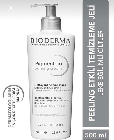 Bioderma Pigmentbio Foaming Cream 500 ml, ciltteki leke görünümü