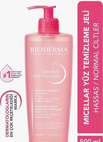 Bioderma sensibio yüz yıkama jeli 500 ml
