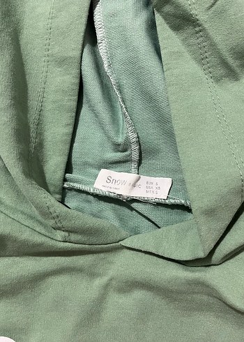 Baskılı Kapüşonlu Yeşil Sweatshirt - Görsel 2