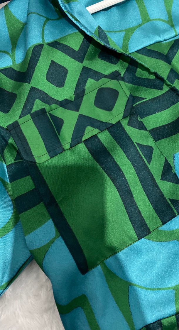 Yeşil Desenli Uzun Bohem Elbise - Görsel 2