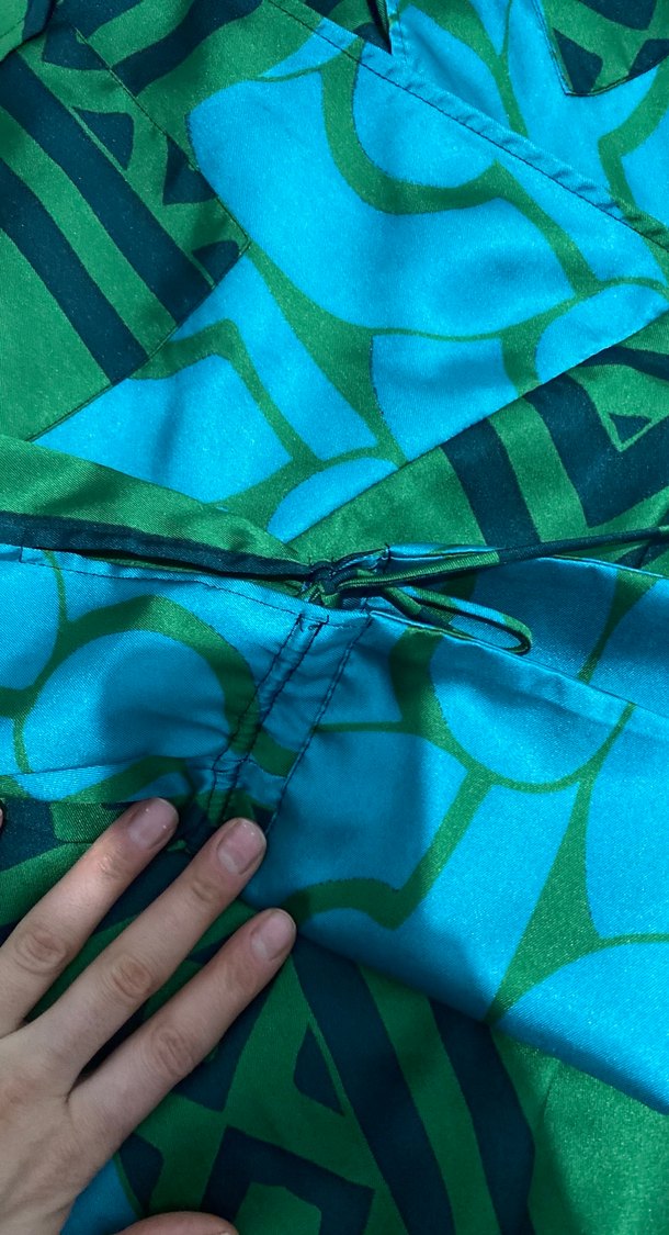 Yeşil Desenli Uzun Bohem Elbise - Görsel 4