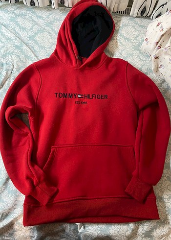 Tommy Hilfiger Kirmizi Kapusonlu Kadin Sweatshirt