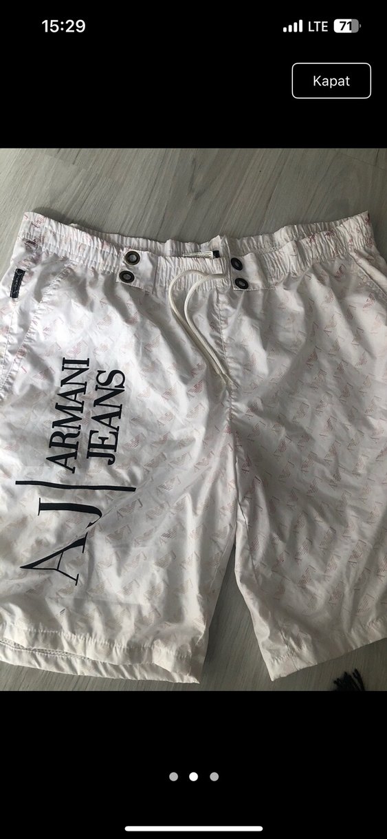 Baskılı Beyaz Erkek Mini Şort - Görsel 2