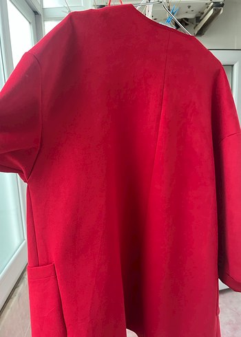 Kırmızı Midi Kadın Kaban - Görsel 3