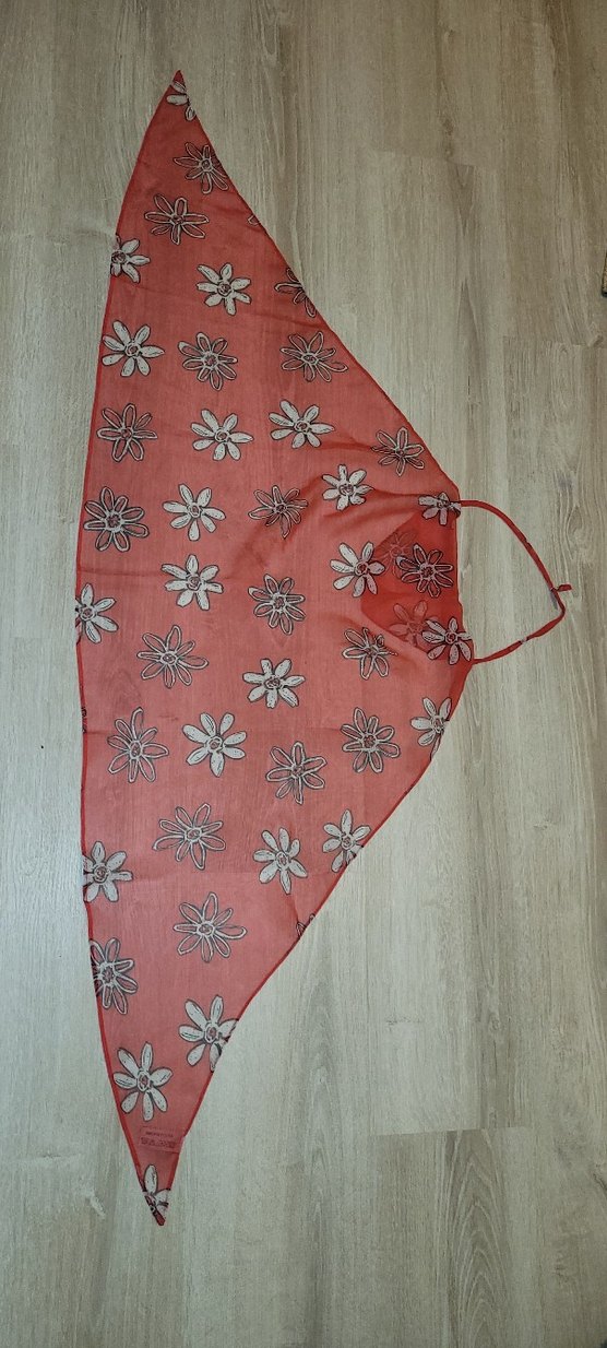 Kırmızı Çiçek Desenli Mini Bohem Pareo - Görsel 3