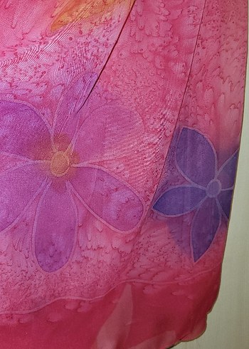 Renkli Bohem Kadın İpek Şal - Görsel 4