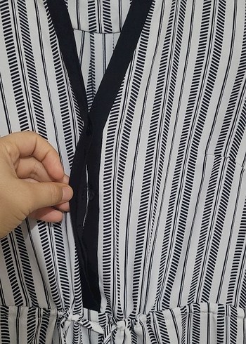 Gri Zebra Desenli Elbise - Görsel 5