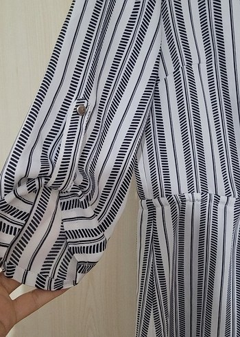 Gri Zebra Desenli Elbise - Görsel 6