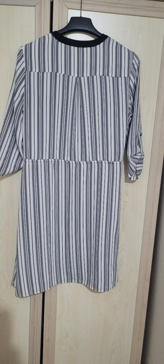 Gri Zebra Desenli Elbise - Görsel 2