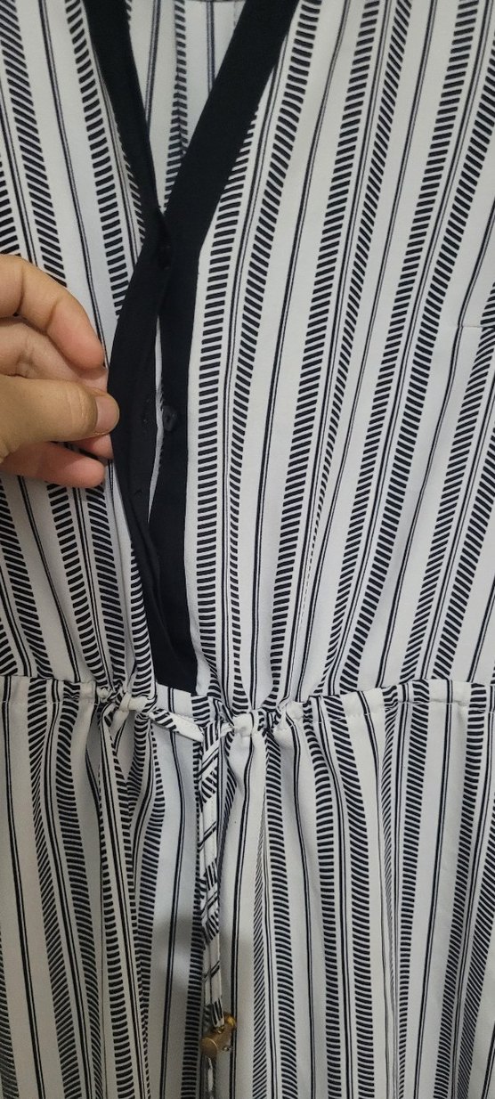 Gri Zebra Desenli Elbise - Görsel 3