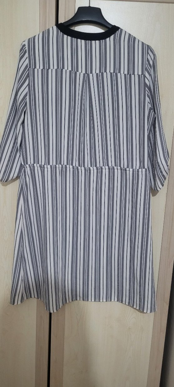 Gri Zebra Desenli Elbise - Görsel 4