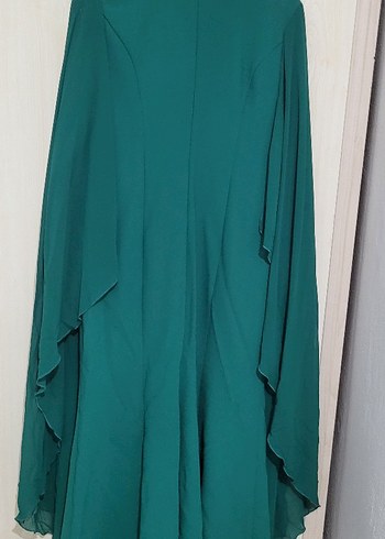 Turkuaz İşlemeli Uzun Abiye Elbise - Görsel 5