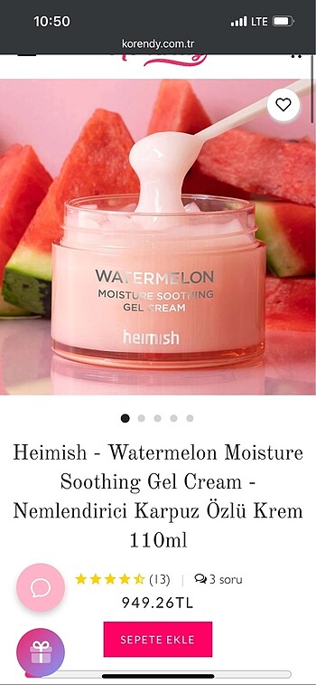 Hemish watermelon nemlendirici krem