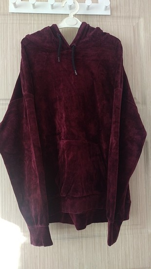 Bordo kadife sweatshirt