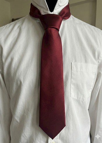 W Collection %100 Saf İpek Bordo Kravat - Premium Seri - Görsel 2