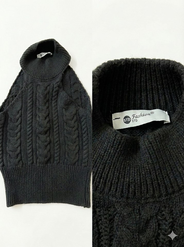 Zara Model Balıkçı Yaka Kolsuz Triko / Süveter - Çok Tarz! - Görsel 2