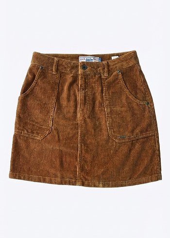 Superdry Vintage Seri Kahverengi Fitilli Kadife Etek - 28 Beden - Görsel 3