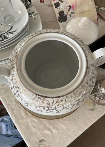 Nakış Desenli Beyaz Seramik Soupier (Çorbalık) - Görsel 3