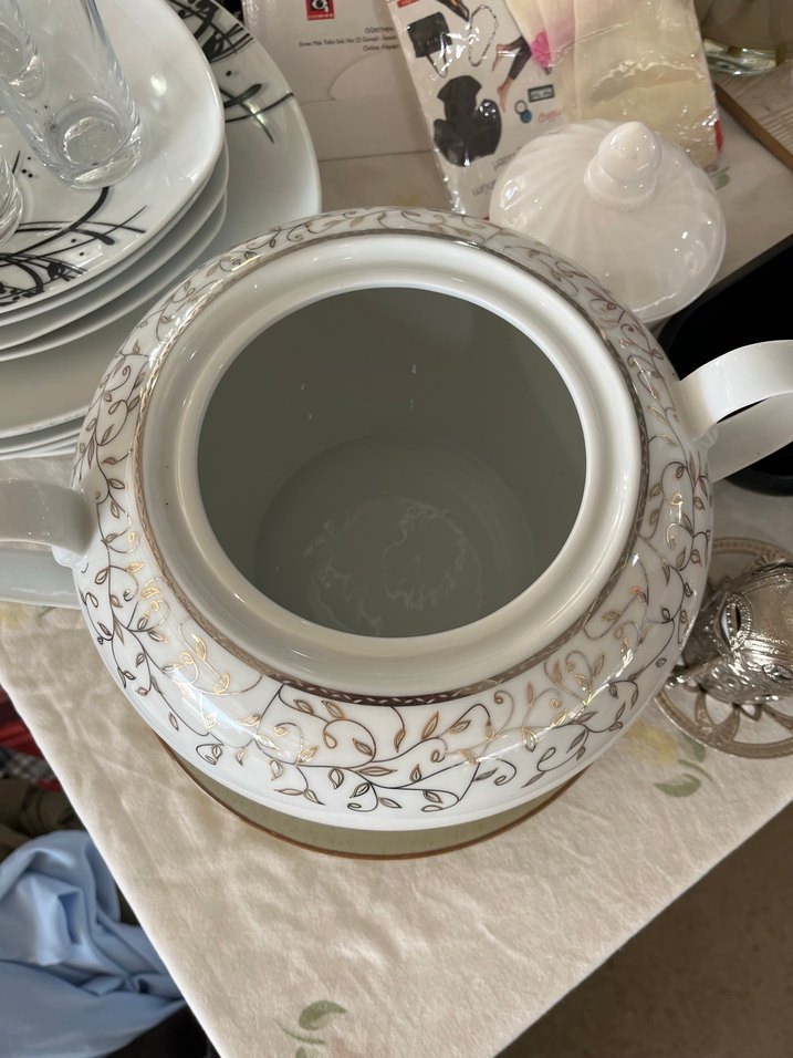 Nakış Desenli Beyaz Seramik Soupier (Çorbalık) - Görsel 3