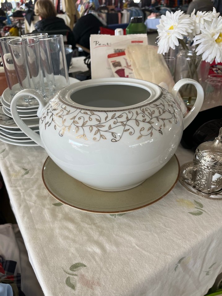 Nakış Desenli Beyaz Seramik Soupier (Çorbalık) - Görsel 4