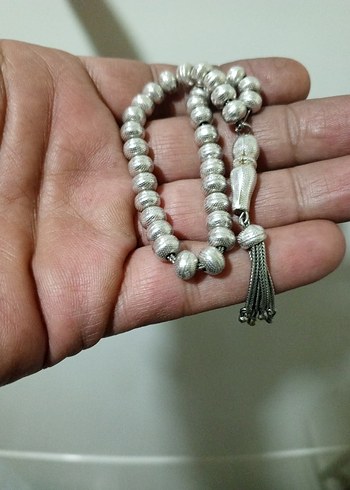 Gümüş işlemeli tesbih eskilerden - Görsel 7