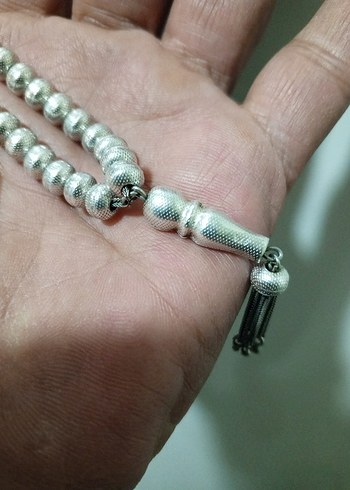 Gümüş işlemeli tesbih eskilerden - Görsel 5