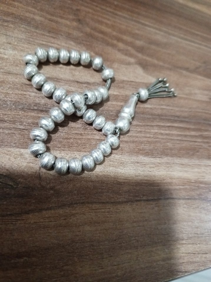 Gümüş işlemeli tesbih eskilerden - Görsel 2
