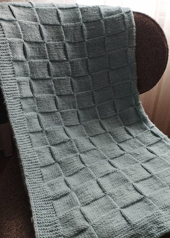 mint yeşili Örgü Çocuk Battaniyesi - Görsel 3