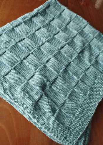 mint yeşili Örgü Çocuk Battaniyesi - Görsel 2