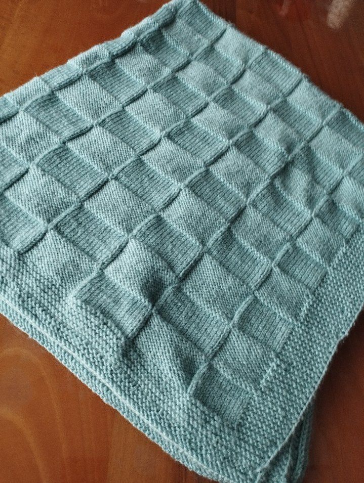 mint yeşili Örgü Çocuk Battaniyesi - Görsel 2