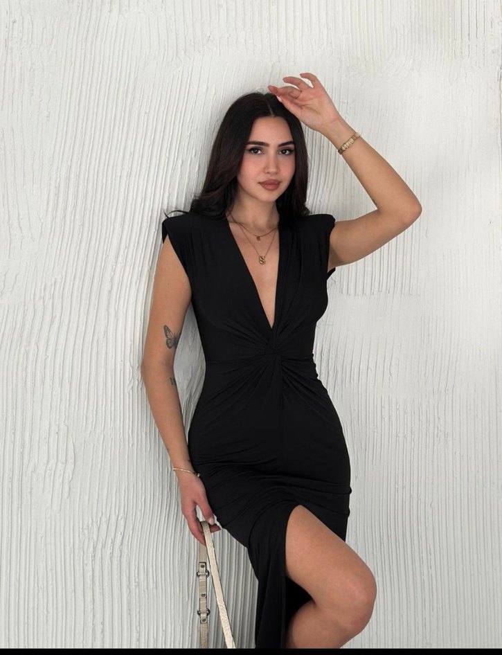 KRUVAZE YAKA SANDY ELBİSE - Görsel 2