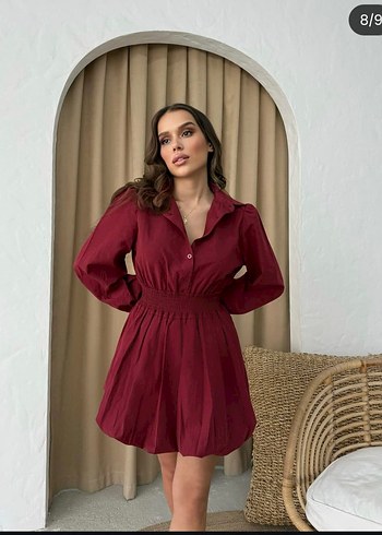 BALON ETEK GÖMLEK ELBİSE - Görsel 2