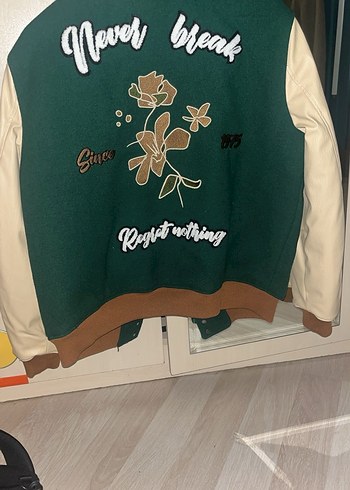 Zara Yeşil Erkek Bomber Ceket - Görsel 3