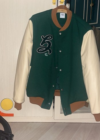 Zara Yeşil Erkek Bomber Ceket - Görsel 2