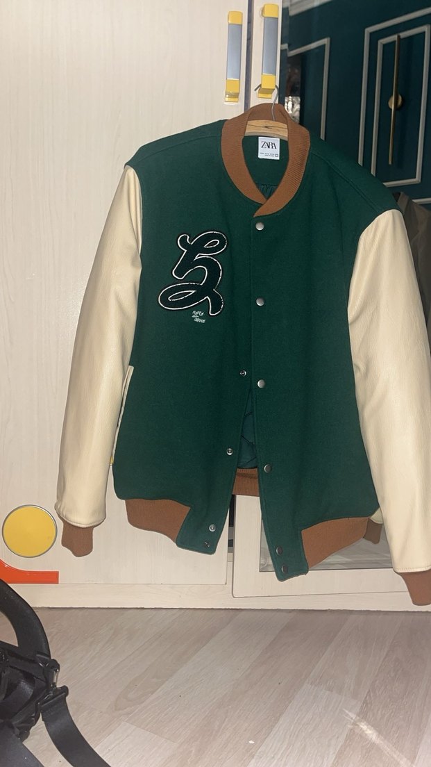 Zara Yeşil Erkek Bomber Ceket - Görsel 2