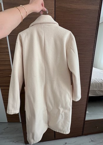 LC Waikiki Düğmeli Krem Rengi Kadın Kaban
