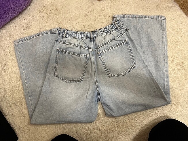 13-14 Yaş Beden Zara kot geniş paça pantolon