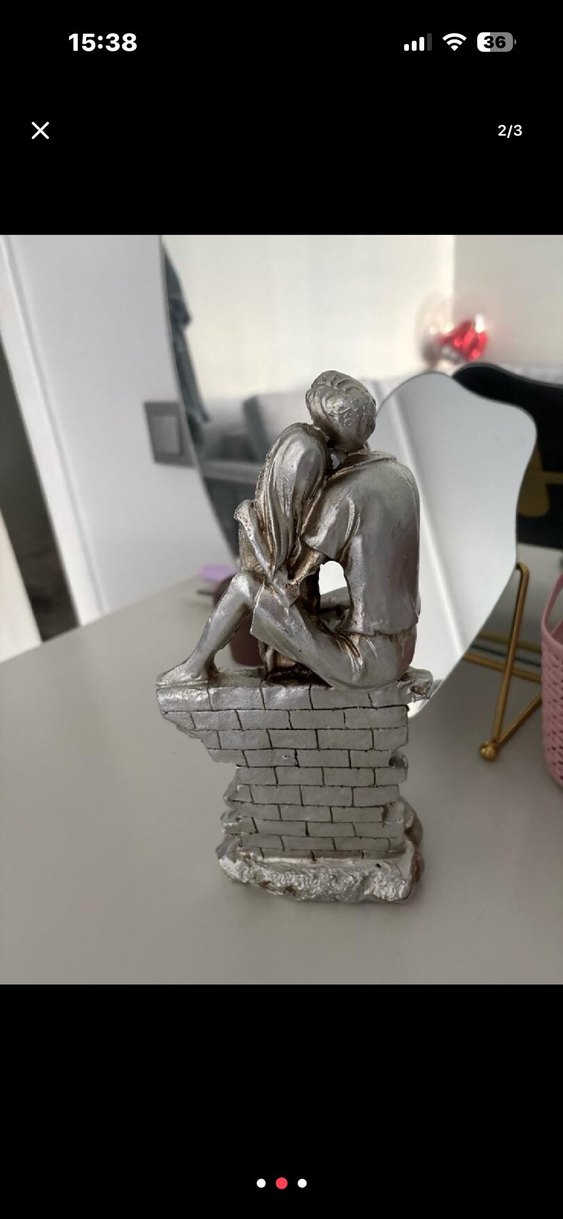 Gri Renkli Aşıklar Figürü - Görsel 2