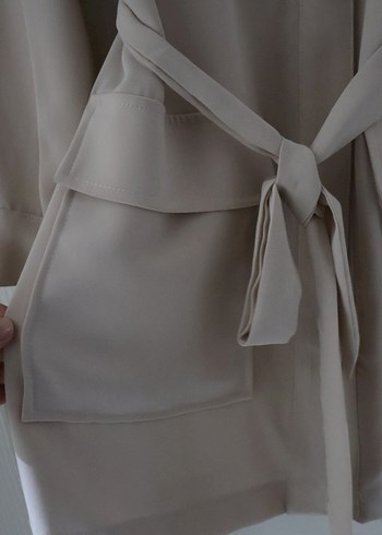 Cepleri taş işlemeli  Uzun Kollu Kadın Krep Gömlek Tunik - Görsel 2