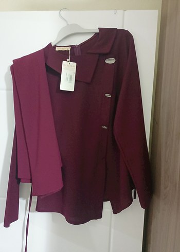 Bordo Mini Kadın Takım Elbise