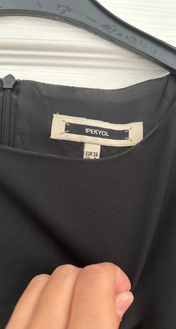 Kemerli Siyah Kadın Ofis Elbisesi - Görsel 2