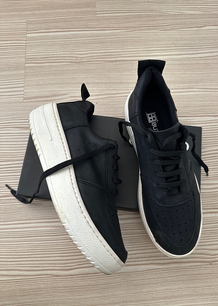 Siyah günlük sneaker ayakkabı - Görsel 2