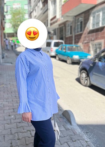 Mavi Çizgili Uzun Kollu Gömlek