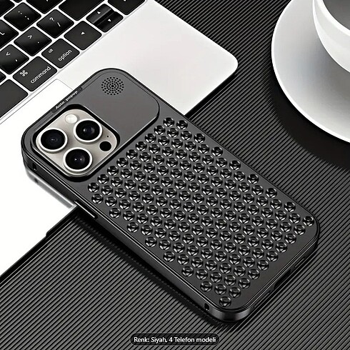 iPhone 15, 15 Pro, Promax Uyumlu Gövde Koruyucu Metal Soğutma Öz - Görsel 2