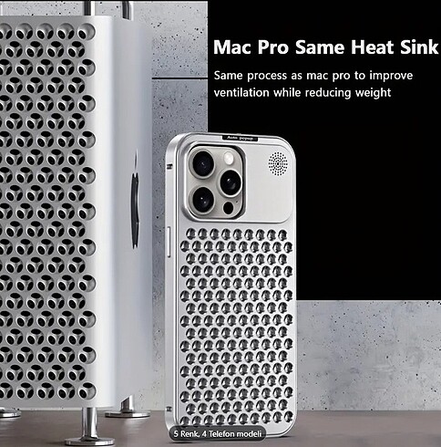 iPhone 15, 15 Pro, Promax Uyumlu Gövde Koruyucu Metal Soğutma Öz - Görsel 3